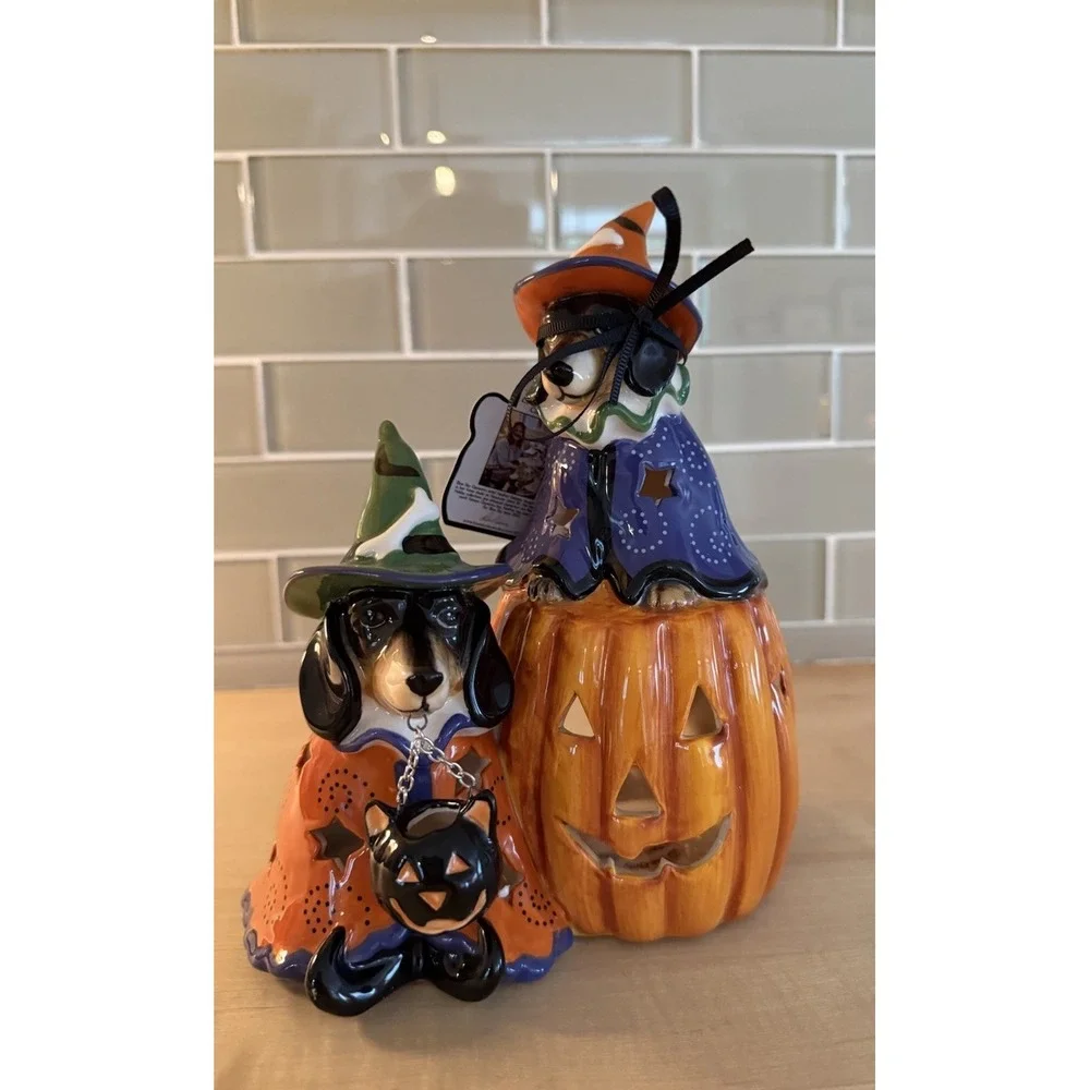 Blue Sky Clayworks Harry & Hermione Dachshund Witch Dogs Heather Goldminc New